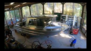 Winter Harbour 23 welded aluminum boat build time lapse