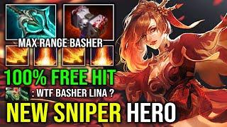 NEW SNIPER HERO 100% Free Hit Basher Mana Burn Max Attack Range Lina Vs Hard Carry Medusa Dota 2