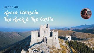 The Rock & the Medieval Castle: Rocca Calascio - Drone 4k 100% - L'Aquila, Abruzzo, Italy.