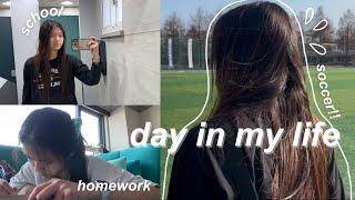 day in my life | international school in korea, soccer, homework