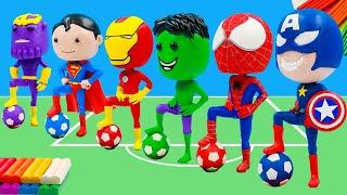 How to make Superhero Spider-man, Hulk, Captain America, Ironman play football Euro 2024 with Clay