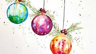 Watercolor Holiday Baubles - All the trend right now