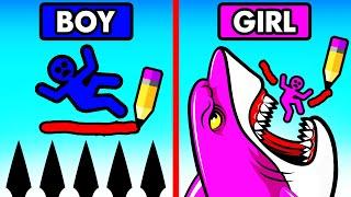 BOY vs GIRL STICKMAN SAVE