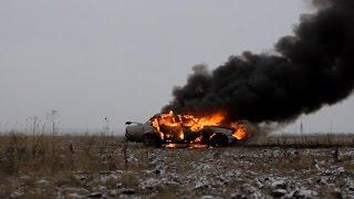 Car On Fire, Side View - Stock Video Footage - Full HD