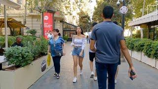 Baku City Center - August 21, 2022 -  Nizami Street - Walking Tour -  Azerbaijan, Downtown 4k Summer