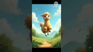 Alpaca cute run jump