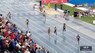 Dalilah Muhammad breaking world record for 400m race for USA!!!