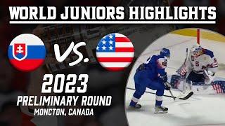 Slovakia vs. United States | 2023 WJC Preliminary Round | Highlights