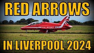 Red Arrows At John Lennon Airport Takeoff,Landing & Flyby Closeup Footage - Liverpool - 2024 -