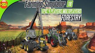 EPIC 4 Player Multiplayer Forestry Gameplay | Farming Simulator 18 fs 18