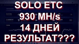 SOLO МАЙНИНГ ETC. ОТЧЁТ ЗА 14 ДНЕЙ!!! СКОЛЬКО  ЗАРАБОТАЛ???