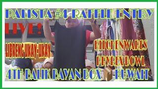 Palista #4 raffle entry 4th balik bayan box  At ito ang inyong mapapanalunan Pyrex bowl plates