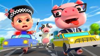 Wheels On The Bus - Police Songs | Kio Kids Songs Nursery Rhymes & Kids Songs, Baby Songs