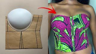 CORSET WITH BRA CUPS (cutting and sewing) / Easy tutorial for beginners