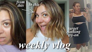 I'm finally blonde (after a little bump in the road), Target fitting room, working // weekly vlog