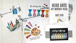 5 Cards  - 1 Kit / My Monthly Hero / May 2019 / Hero Arts