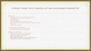 Credit Card Trip Cancellation Insurance Benefits : Insurance, Loans & More