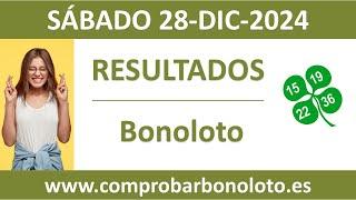 Resultado del sorteo Bonoloto del sabado 28 de diciembre de 2024