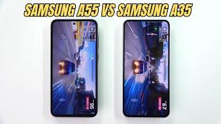 Samsung Galaxy A55 vs Samsung Galaxy A35 | Video test Display, SpeedTest, Camera Comparison