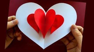 Pop Up Karte: Herz   Basteln mit Papier  Geschenke selber machen zum Valentinstag, Muttertag