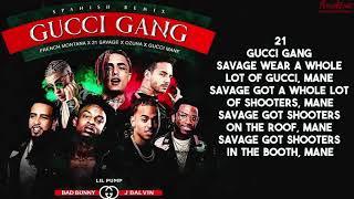 Gucci Gang Remix (Letra) - Lil Pump Ft Bad Bunny - Ozuna - J Balvin - French Montana Y 21 Savage