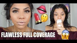 FLAWLESS FULL COVERAGE FOUNDATION ROUTINE | AT HOME LIP INJECTIONS?!?!