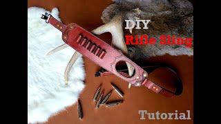 Making a Rifle Sling with PDF Leather Pattern - Leathercraft Video Tutorial