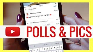 How to POST PHOTOS, POLLS to your YOUTUBE COMMUNITY TAB on your PHONE!! (2022) WATCH THIS