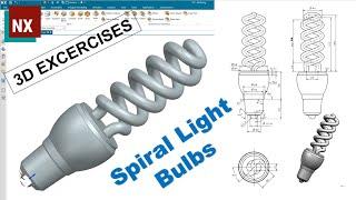 Siemens NX Tutorials #44 | 3D Excercises - Design Spiral Light Bulbs | Helix - Bridge Cuver - Tube