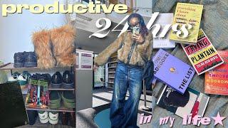 productive 24hrs in my life| content creator activities, uni girl era, books haul | VLOG