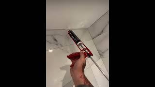 Gunning Silicone Around Bathroom Ceiling  #mastic #silicone #sanitary #sealant