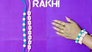 Rakhi/handmade designer Pearl and Elegant Rakhi | Rakshabandhan  | DIY easy rakhi making at home