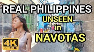 REAL LIFE in NAVOTAS | WALKING THE UNSEEN SIDE in Daanghari Navotas Philippines [4K] 