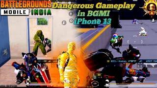Dangerous Gameplay In BGMI iPhone 13 Smooth +60fps| BGMI/PUBG Test 2024