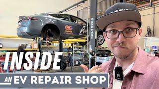 Inside An EV Repair Shop! Konduit EV Revives Old Tesla, Leafs, RAV4