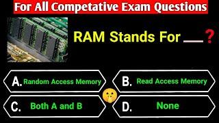 RAM Stand For _____?  || computer science || quiz for competitive exams || general knowledge