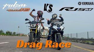 Bajaj Pulsar NS200 2024 Digital Meter VS Yamaha R15M| Drag Race |