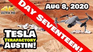 Tesla Gigafactory Austin 4K 8/8/20 - Tesla Terafactory Austin TX - Major Progress Today!