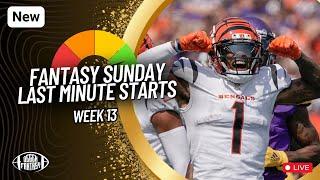 #FantasyFootball Sunday!! Last Minute Start and Sits!! + #Todayspicks to Win BIG!! #nfl #fantasy #13