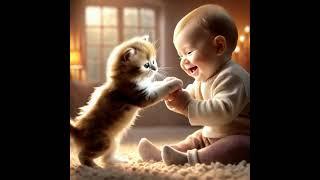 Baby And Kitten Share A HEARTWARMING Moment Together