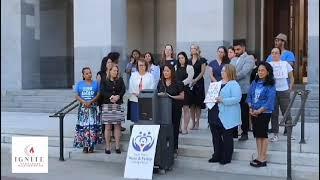 Small Business Majority network member speaks in support of California's paid family leave program