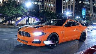 BOOSTED MUSTANGS GOING CRAZY IN THE CITY! *Turbo Sounds*