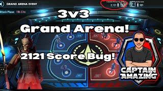 My GAC is bugged! Max score with zero attacks, stil going for moral win! 3v3 Grand Arena!