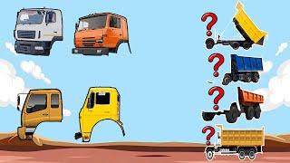 OMG! Find the Missing Front Part of the Dump Truck | Funny Construction Vehicles Animation