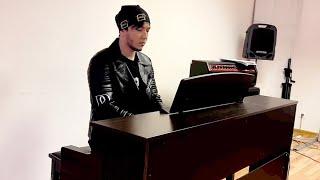 Dimash playing "Story of one sky" on piano