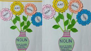 Noun Chart |Noun project |Types of Noun |  English Grammar TLM | School Board Decoration Idea