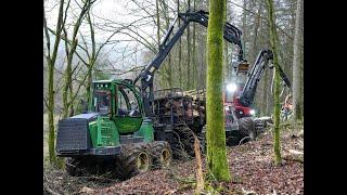 *Durchforstung* • Komatsu 951 & C164 & John Deere 1510E • HarvesterAction • heavy • Fast working