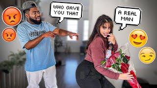 ANOTHER GUY SENT ME FLOWERS PRANK ON HUSBAND *GETS EMOTIONAL*