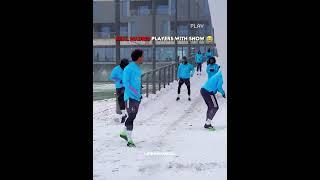 Respect Zlatan For Working Hard In Snow #shorts #football #soccer