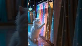 A magical dress  Store explore by a cute white cat # shorts #cat #catlovers #cute #trending #ai